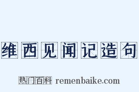 维西见闻记造句是什么意思的图片
